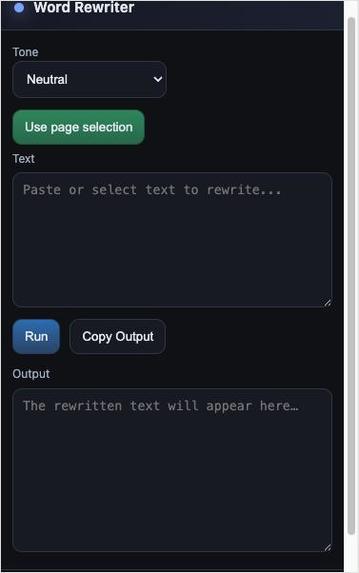 Word Rewriter – Chrome Extension – screenshot 1