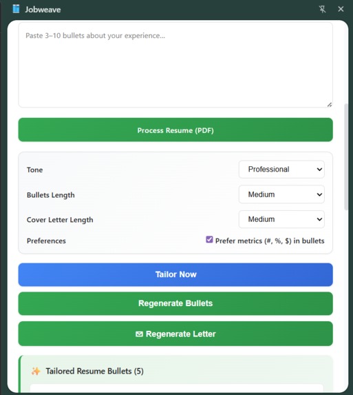 JobWeave – screenshot 2