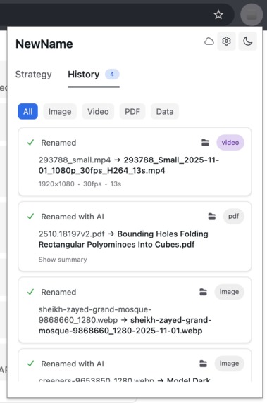 NewName – screenshot 2