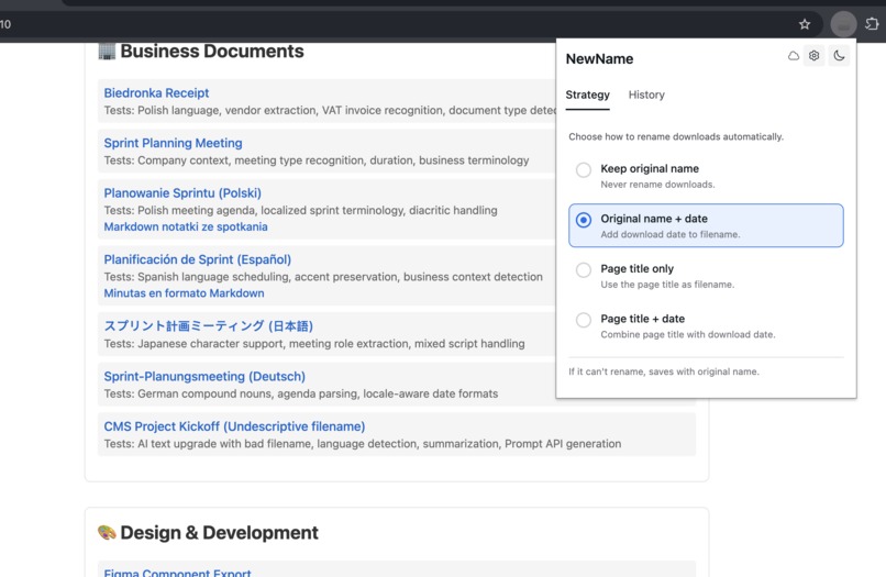 NewName – screenshot 1