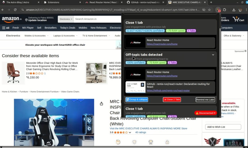 TabTherapist - AI tab therapy for hoarders – screenshot 1