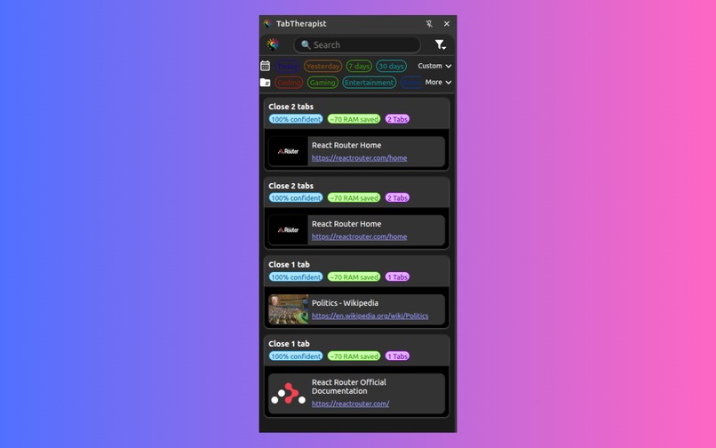 TabTherapist - AI tab therapy for hoarders – screenshot 2