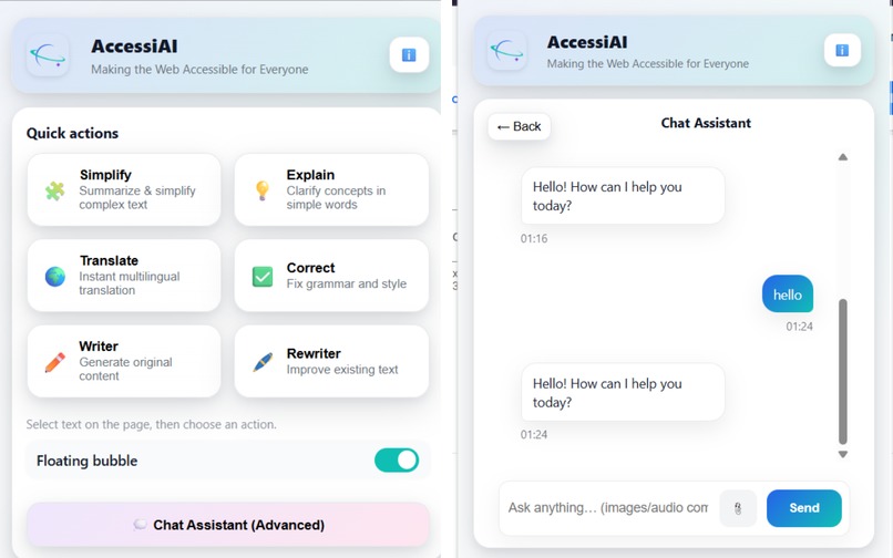 AccessiAI – Making the Web Accessible for Everyone – screenshot 1