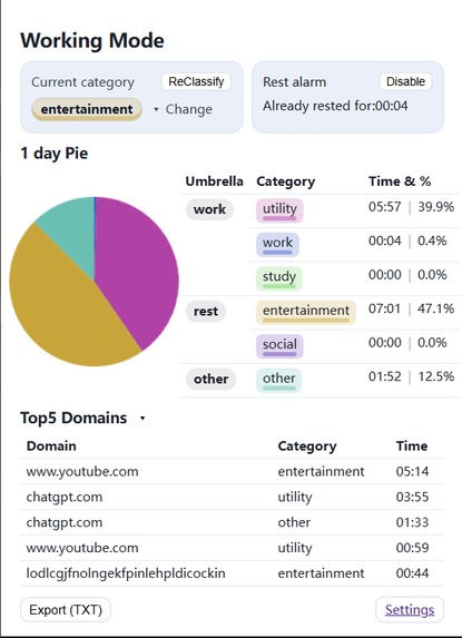Working Mode – screenshot 1