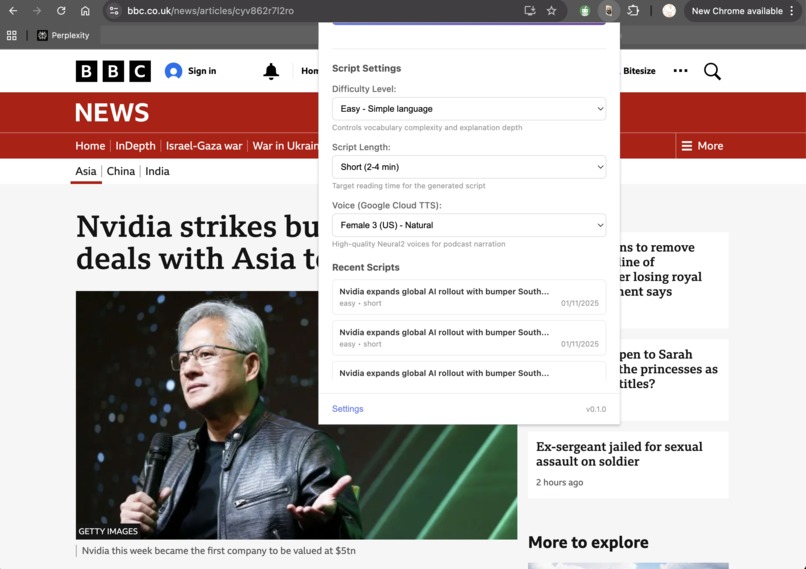 Listen Up! Web-to-Podcast Convertor – screenshot 2