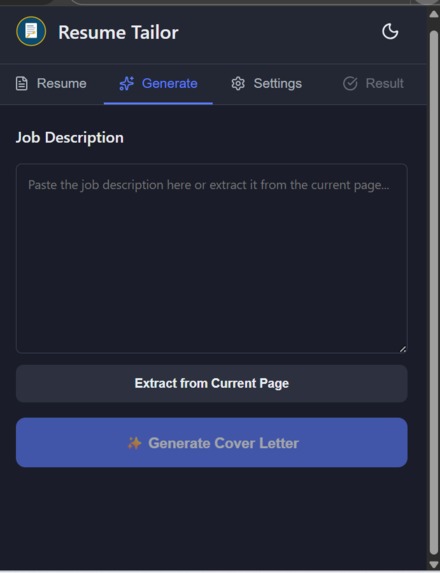 Resume Tailor Extension – screenshot 1