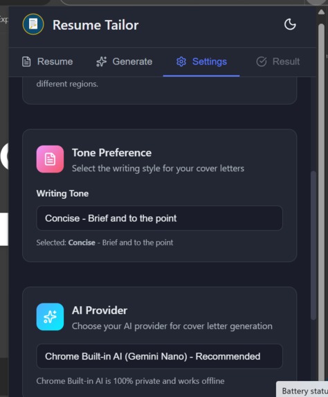 Resume Tailor Extension – screenshot 4