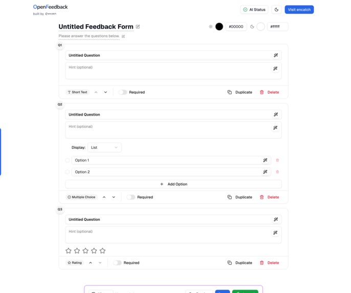 OpenFeedback-The Feedback tool as OSS powered by GenCN-UI – screenshot 3