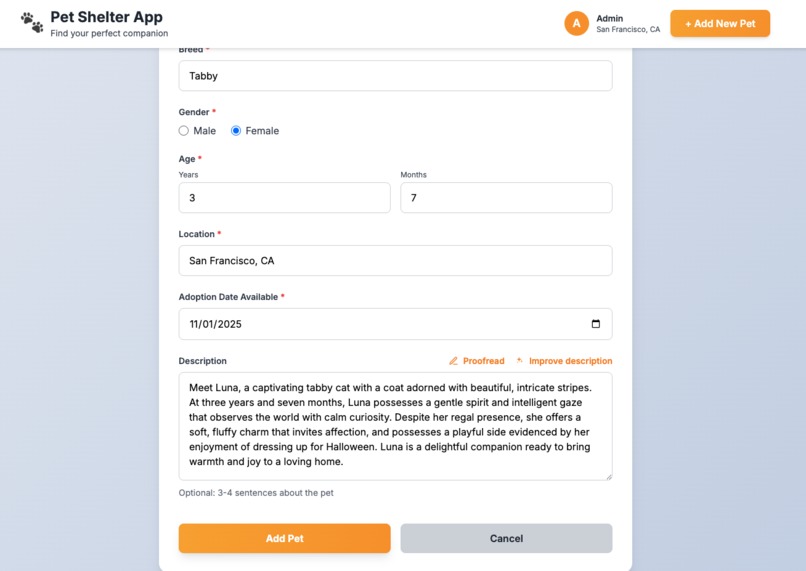 Pet Shelter App – screenshot 4