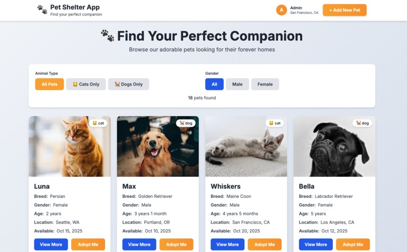 Pet Shelter App – screenshot 2