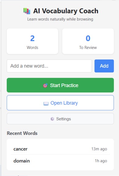 AI Vocabulary Coach – screenshot 1