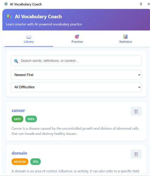 AI Vocabulary Coach – screenshot 2