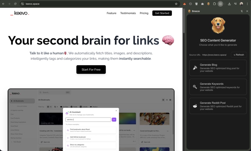 Breeze | SEO ready content generator – screenshot 1