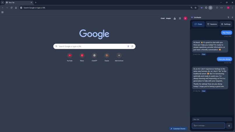 UniAssist Powered by Chrome Built In AI – screenshot 1