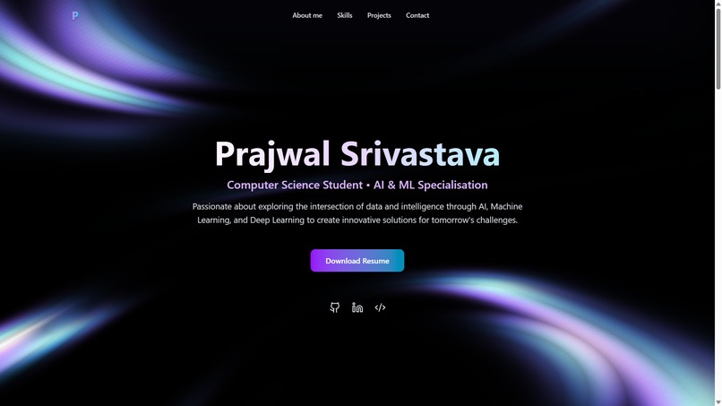 Prajwal Srivastava — Personal Developer Portfolio – screenshot 1