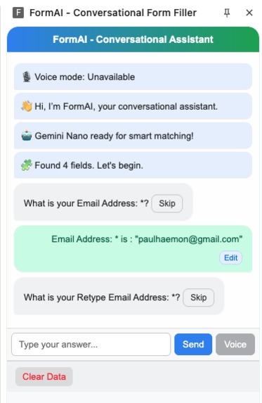 FormAI – Conversational Form Assistant | Devpost