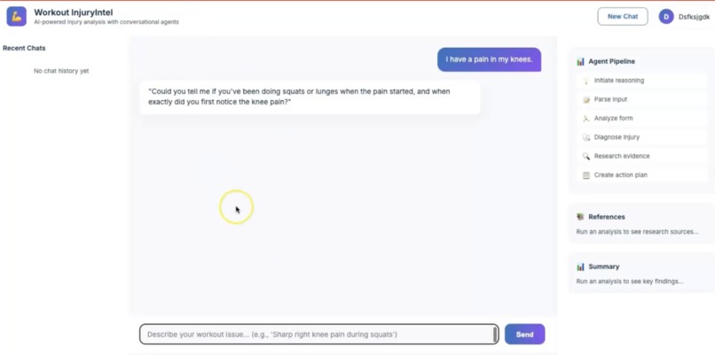 Workout InjuryIntel: AI-Powered Injury Diagnosis Assistant – screenshot 2