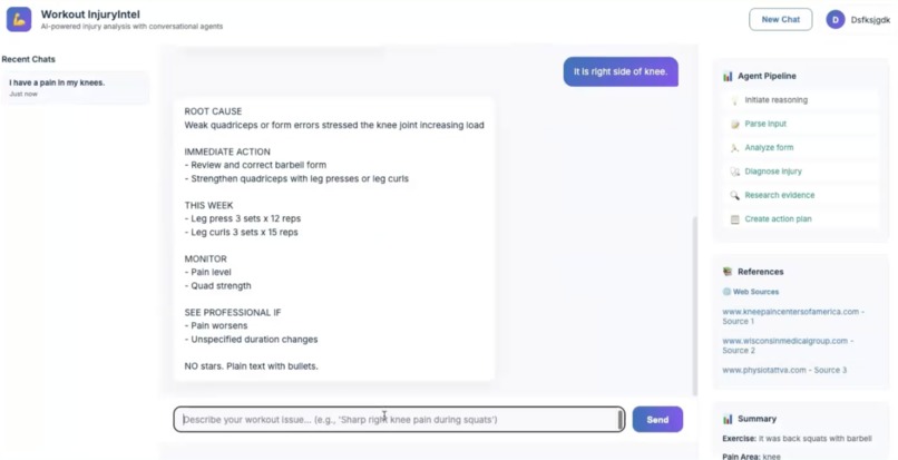 Workout InjuryIntel: AI-Powered Injury Diagnosis Assistant – screenshot 3