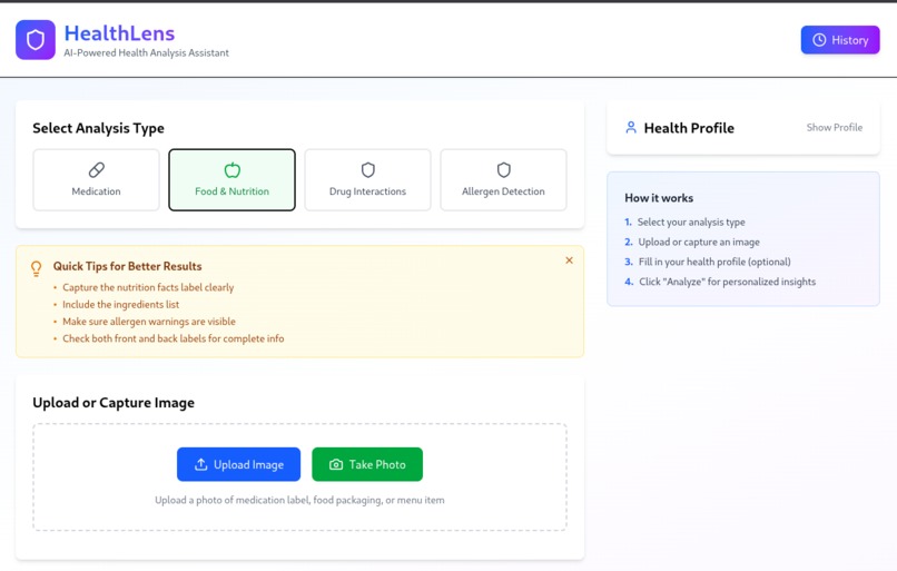 HealthLens  – screenshot 1