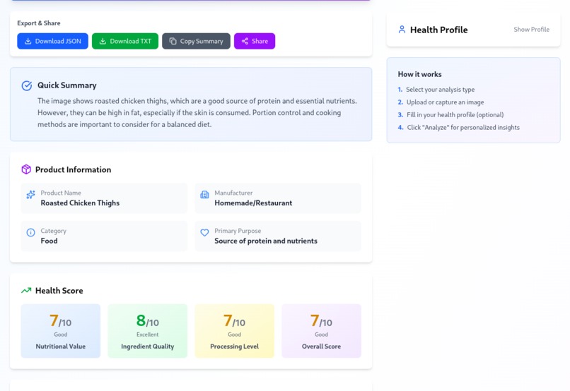 HealthLens  – screenshot 2
