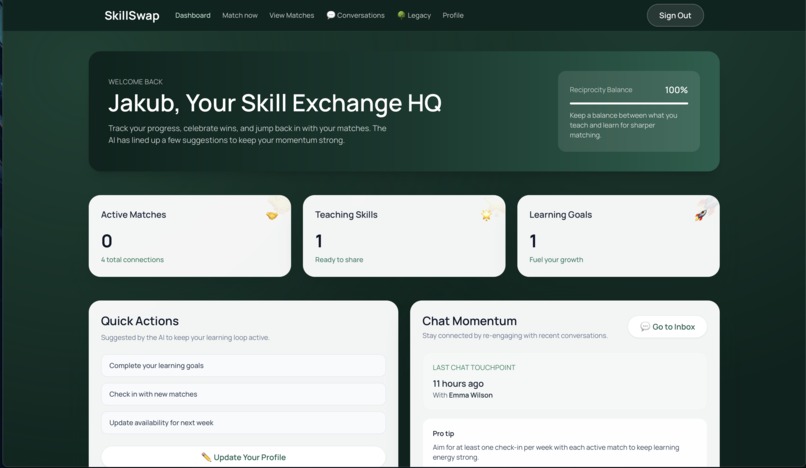 SkillSwap – screenshot 1