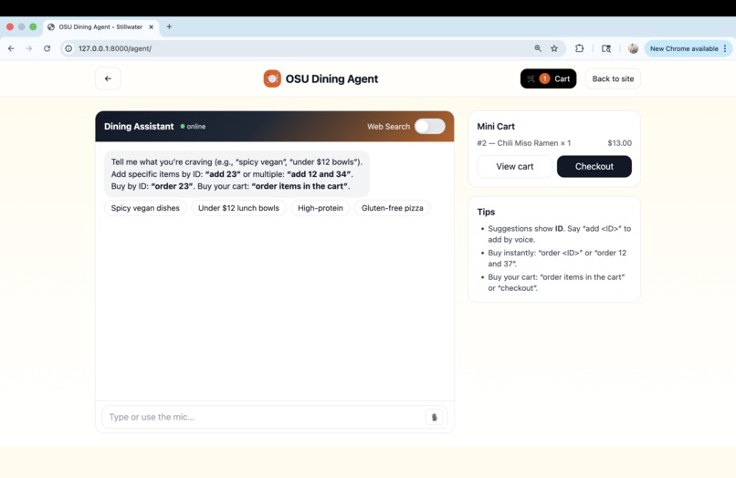 OSU Dining Agent – screenshot 2