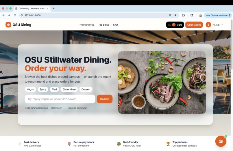 OSU Dining Agent – screenshot 1