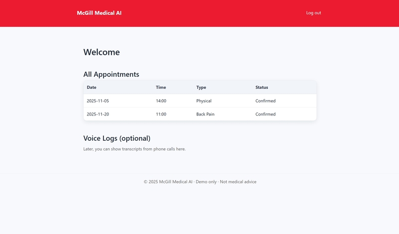 McGill AI Medical Assistant – screenshot 1
