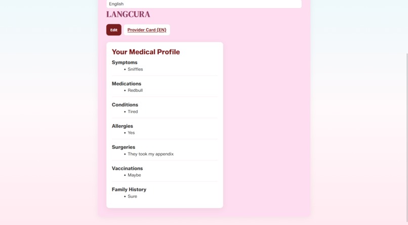 LangCura – screenshot 1