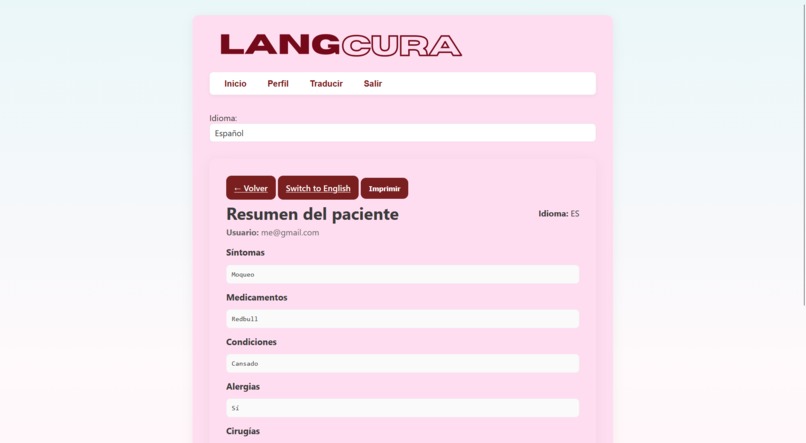 LangCura – screenshot 2