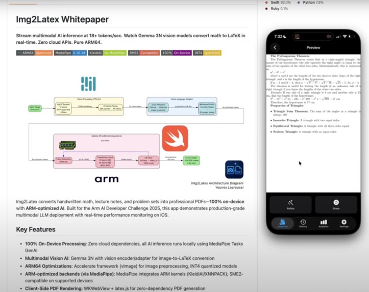 Img2LaTeX: Gemma 3N with KleidiAI on ARM64 – screenshot 3