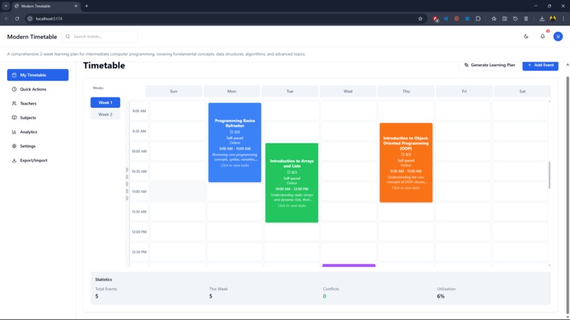 AI TimeTable – screenshot 2