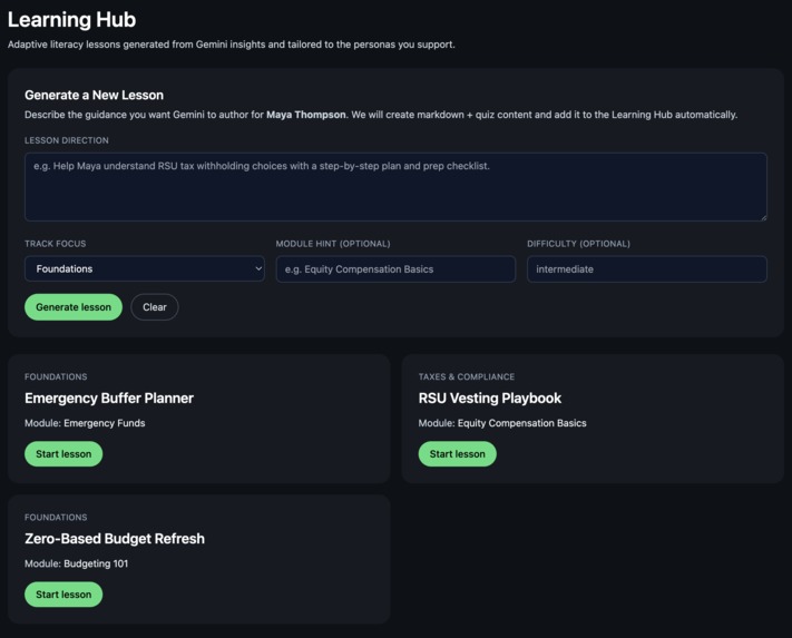 MentorMoney – AI Financial Wellness Coach (FinTech track) – screenshot 3
