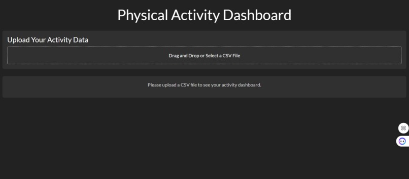  Phisycal Activity Dashboard – screenshot 1