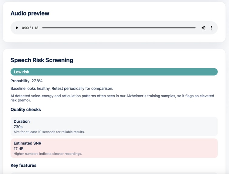 Cognisight - Giving voice to early brain health. – screenshot 2