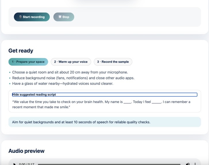 Cognisight - Giving voice to early brain health. – screenshot 3