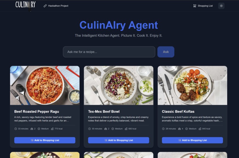 CulinAIry Agent — The Intelligent Kitchen Agent – screenshot 2