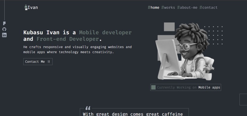 Kubasu Ivan Sakwa Portfolio – screenshot 1