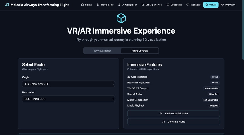 Melodic Airways — Transforming Flight Routes into Music – screenshot 3