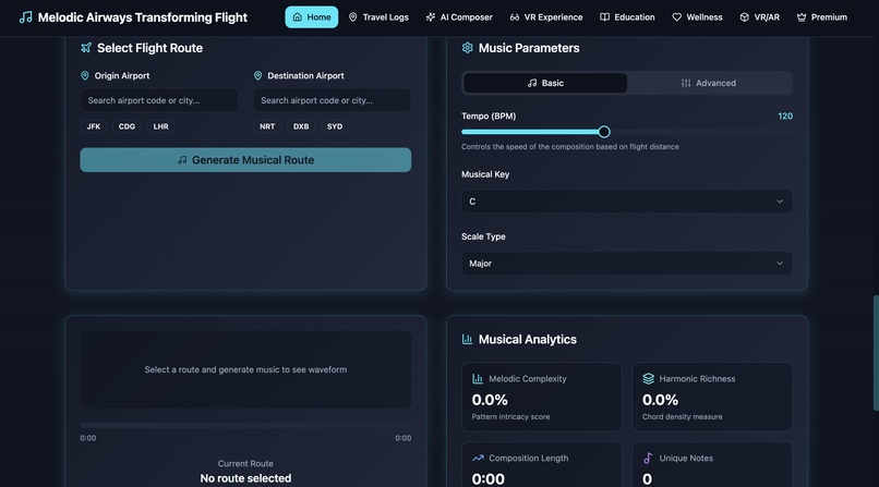 Melodic Airways — Transforming Flight Routes into Music – screenshot 4