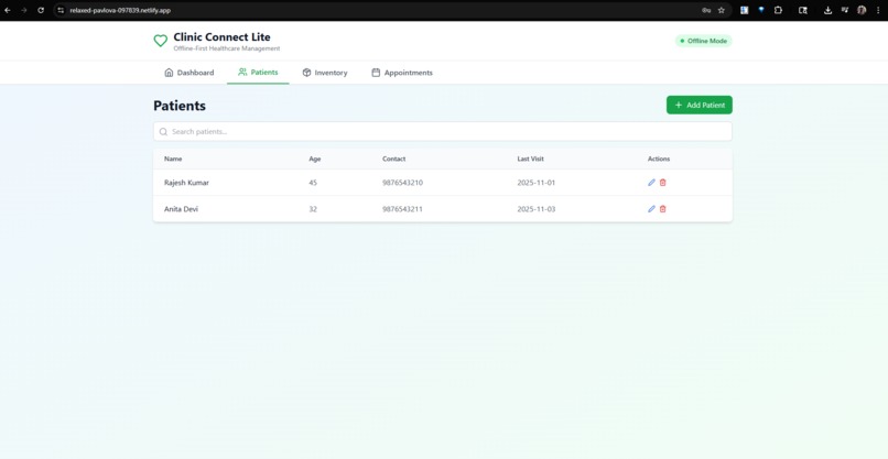 Clinic Connect Lite - Offline Healthcare Management – screenshot 1