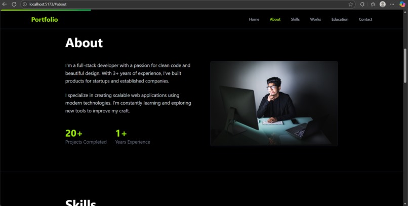 Portfolio Web – screenshot 2
