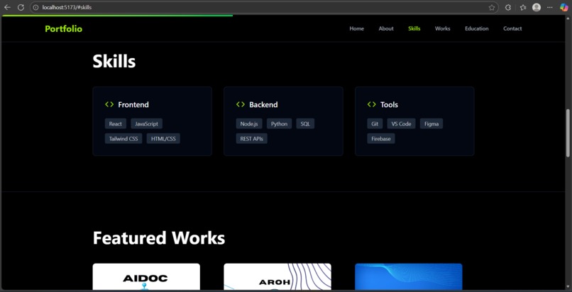 Portfolio Web – screenshot 3