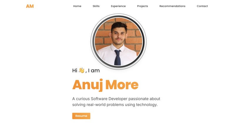 Anuj More Portfolio – screenshot 1