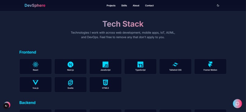 DevSphere - Personal Portfolio – screenshot 3