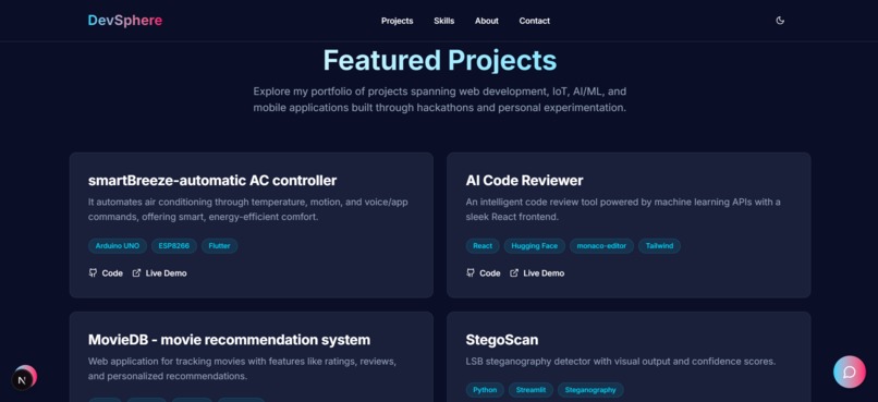 DevSphere - Personal Portfolio – screenshot 2