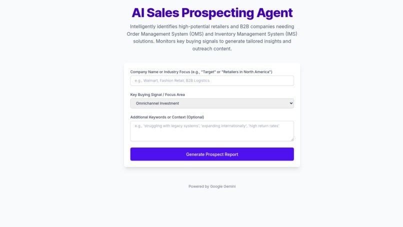 AI Sales Prospecting Agent – screenshot 1