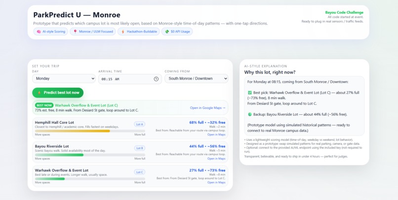 ParkPredict U — Monroe – screenshot 1