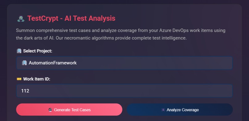 TestCrypt - AI Test Case Necromancer – screenshot 3