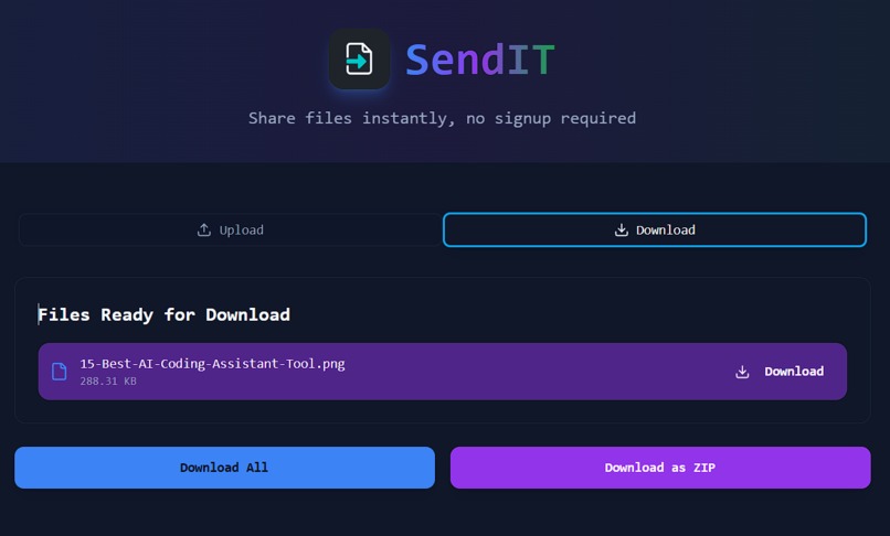 SendIT – screenshot 2